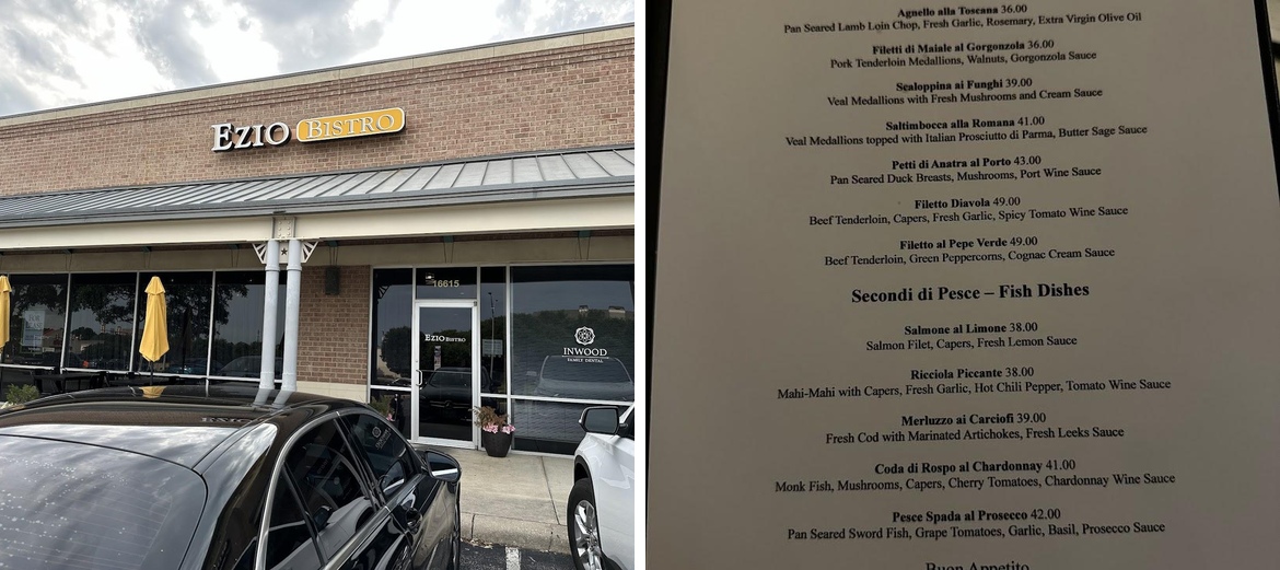Ezio Bistro Menu