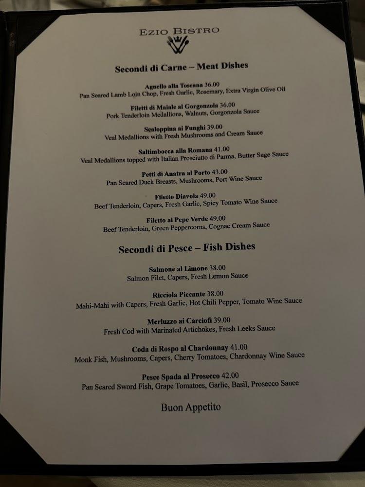 Ezio Bistro Menu image 1